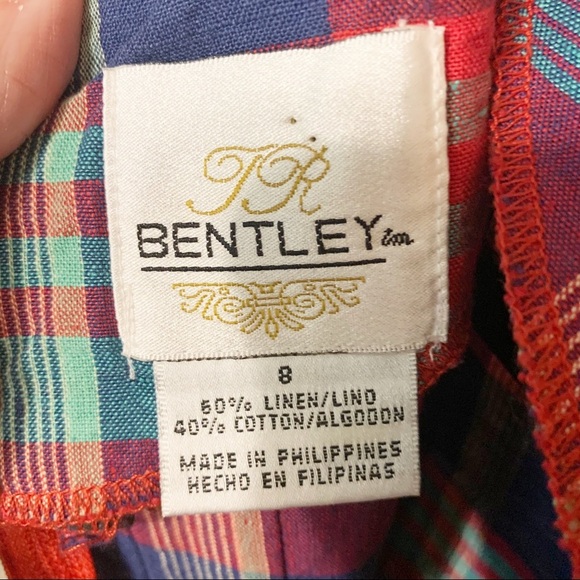 Vintage TR Bentley Plaid Linen 90's Style Dress - Picture 2 of 8